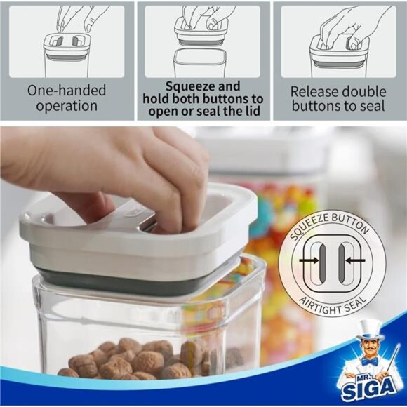 4 Pack Airtight Food Storage Container Set, BPA Free Kitchen Pantry Organization - Picture 3 of 7